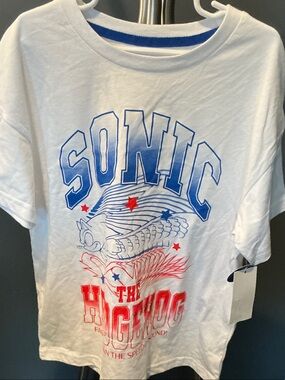 White Sonic Graphic Short Sleeve Tee for Kids